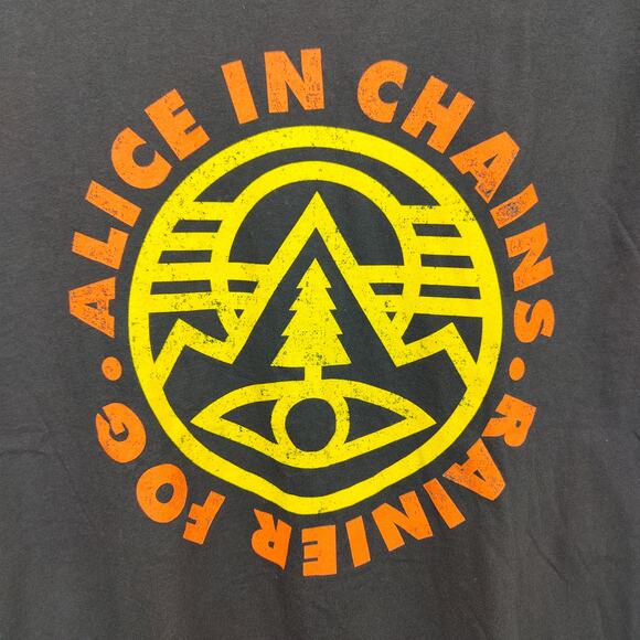 Alice in Chains Rainier Fog‎ T-Shirt Mens Medium Black Grunge Rock 90s Seattle - Picture 2 of 5